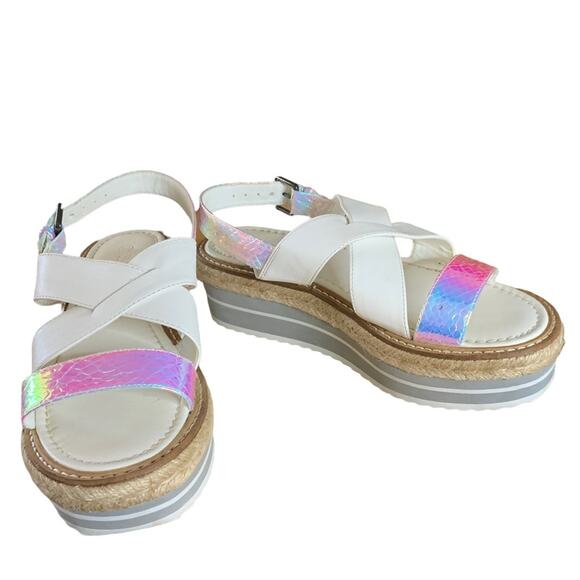 SixtySeven shoes  Echos Iridescent Espadrille Platform Sandals size 38 - Picture 3 of 7